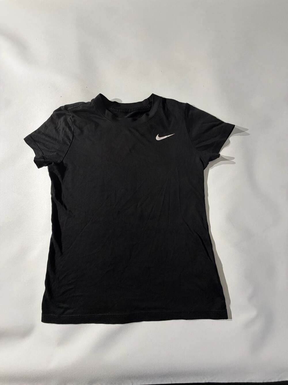 Nike Black Short Sleeve Athletic Swoosh T-Shirt Workout Top